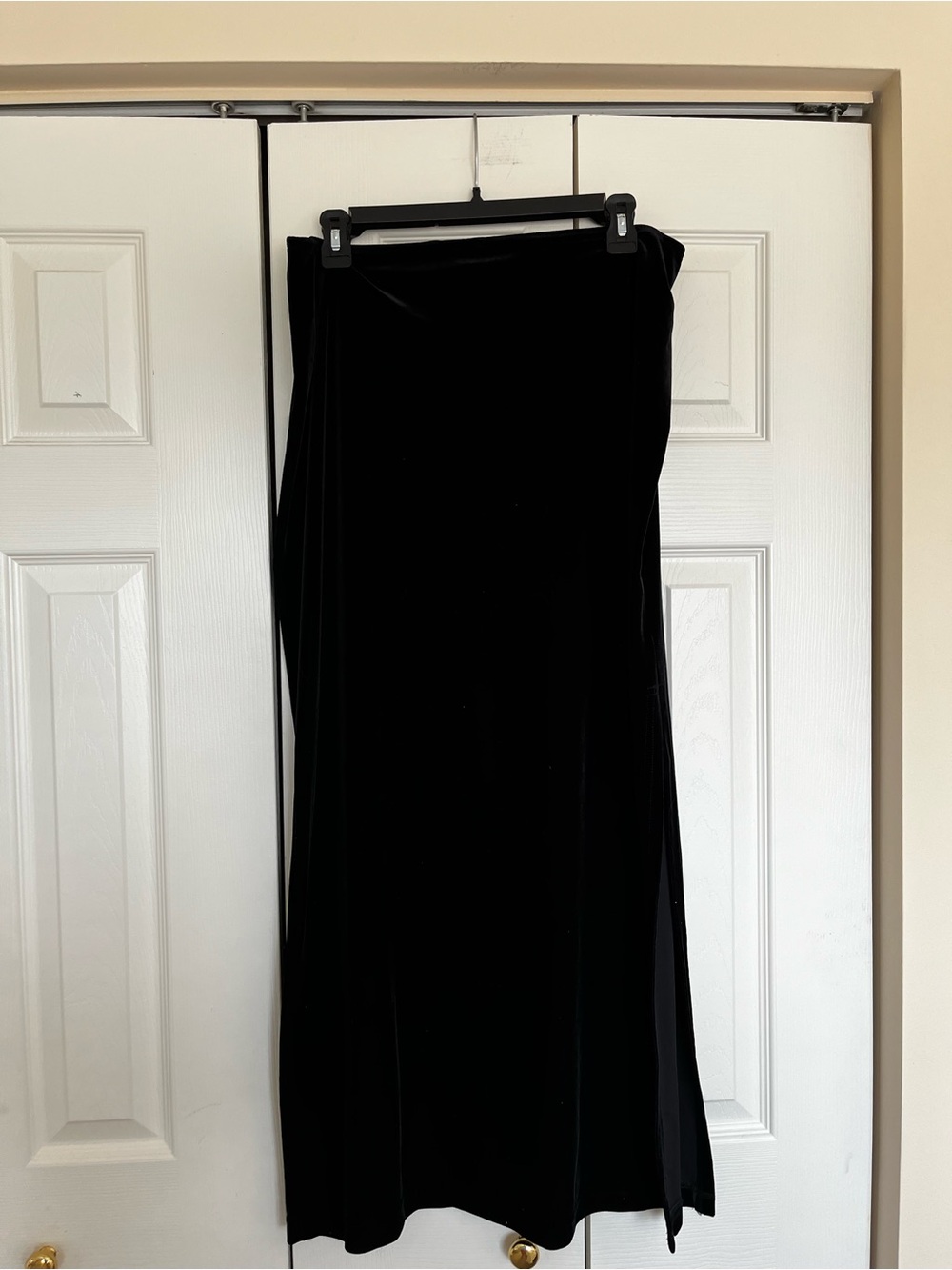 Classic Black Velvet Maxi Skirt